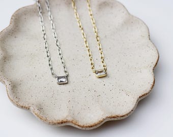 Bezel Cubic Zirconia Necklace