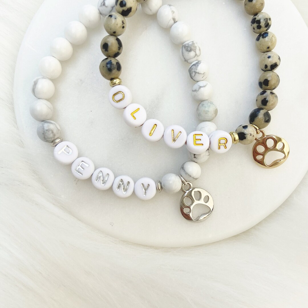 Custom Pet Charm Bracelet by Sarahndipity Jewelry Beaded, Stretch
