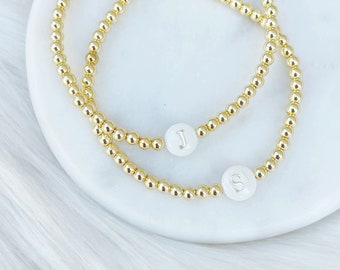 Pearl Shell Initial Bracelets