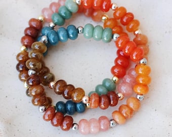 Autumn Rondelle Bead Bracelet