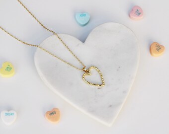 Hammered Open Heart Necklace