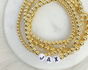 Gold Bead Stacking Bracelets