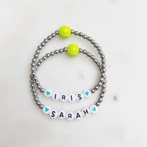 Custom Tennis Bracelet | Personalized Tennis Bracelet Set | Tennis Gift for Women | Tennis Team Bracelet | Custom Sports Bracelet