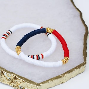 Braccialetti patriottici / Braccialetti del 4 luglio / Braccialetti americani / Braccialetto rosso, bianco e blu Braccialetto del giorno dell&#39;indipendenza / Braccialetti USA