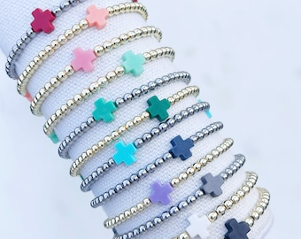 Colorful Cross Bead Bracelet