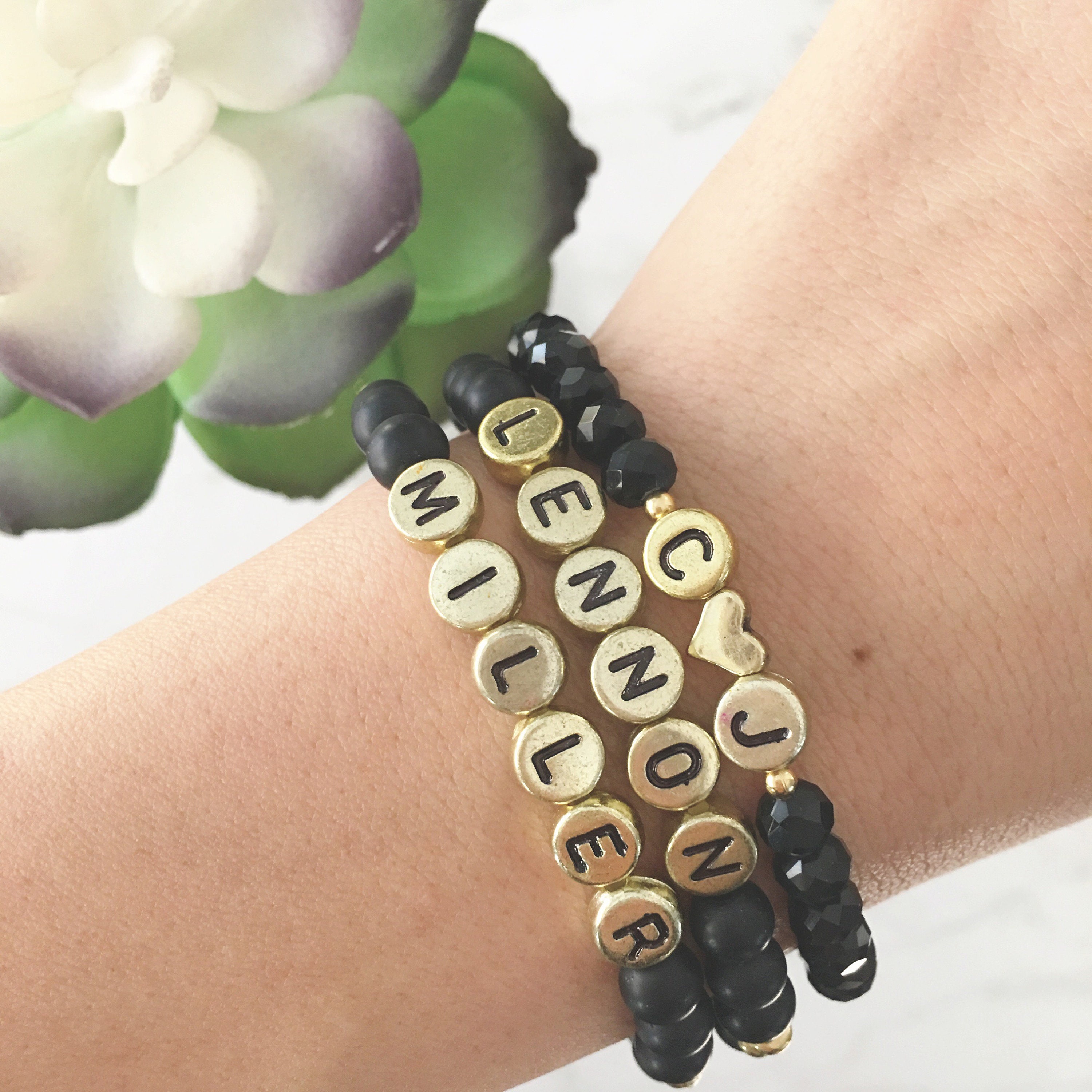 Love Initial Bracelets