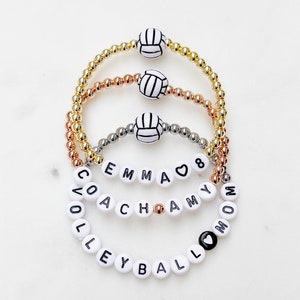 Custom Volleyball Bracelet | Personalized Volleyball Bracelet Set | Volleyball Gift for Women | Volleyball Team Bracelet |  Sports Bracelet