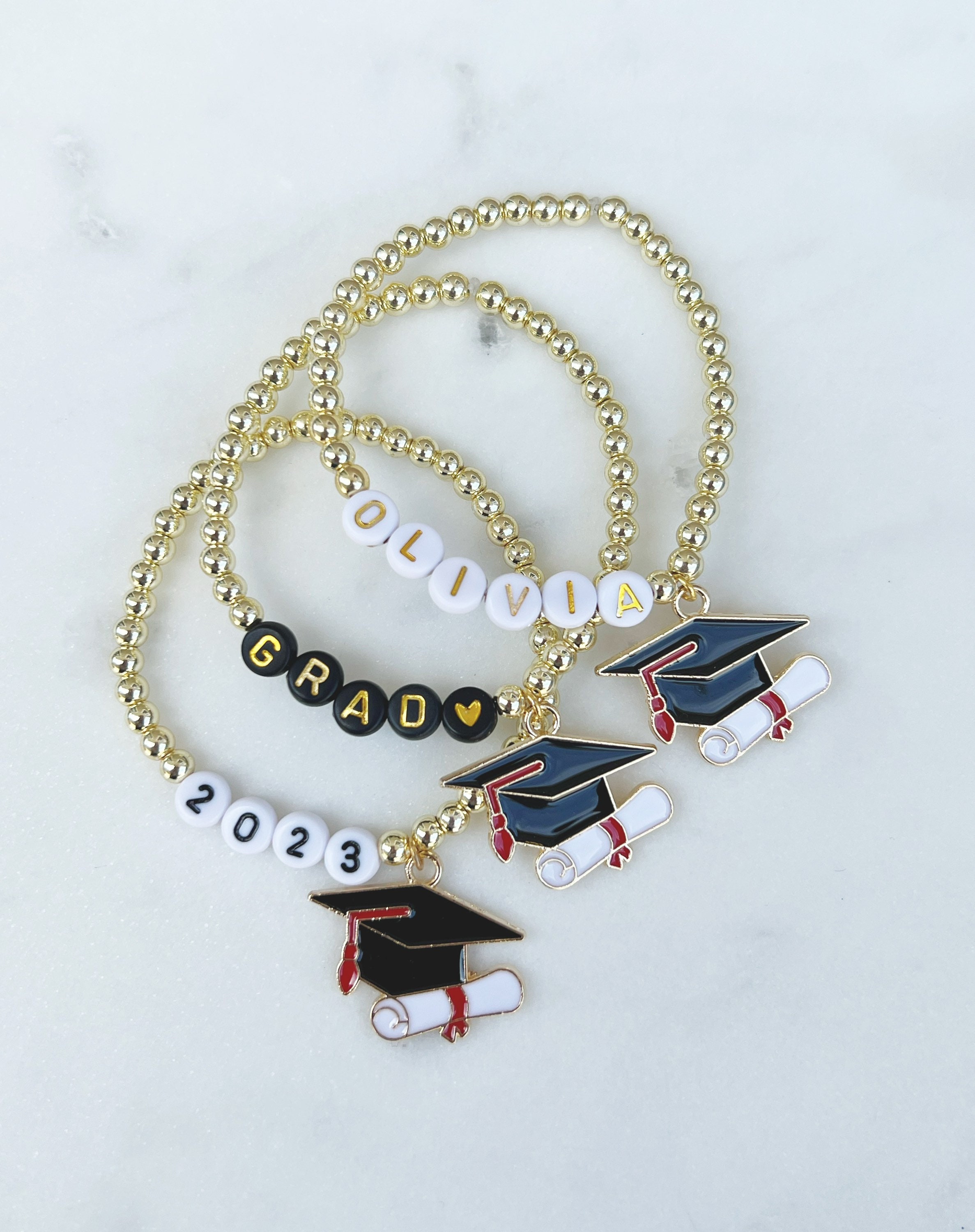 Personalized Graduation Slide Charm Bracelet