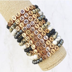 Rose Gold Custom Word Bracelet | rose gold beaded name bracelet | rose gold letter bead bracelet | rose gold bracelet | personalized jewelry
