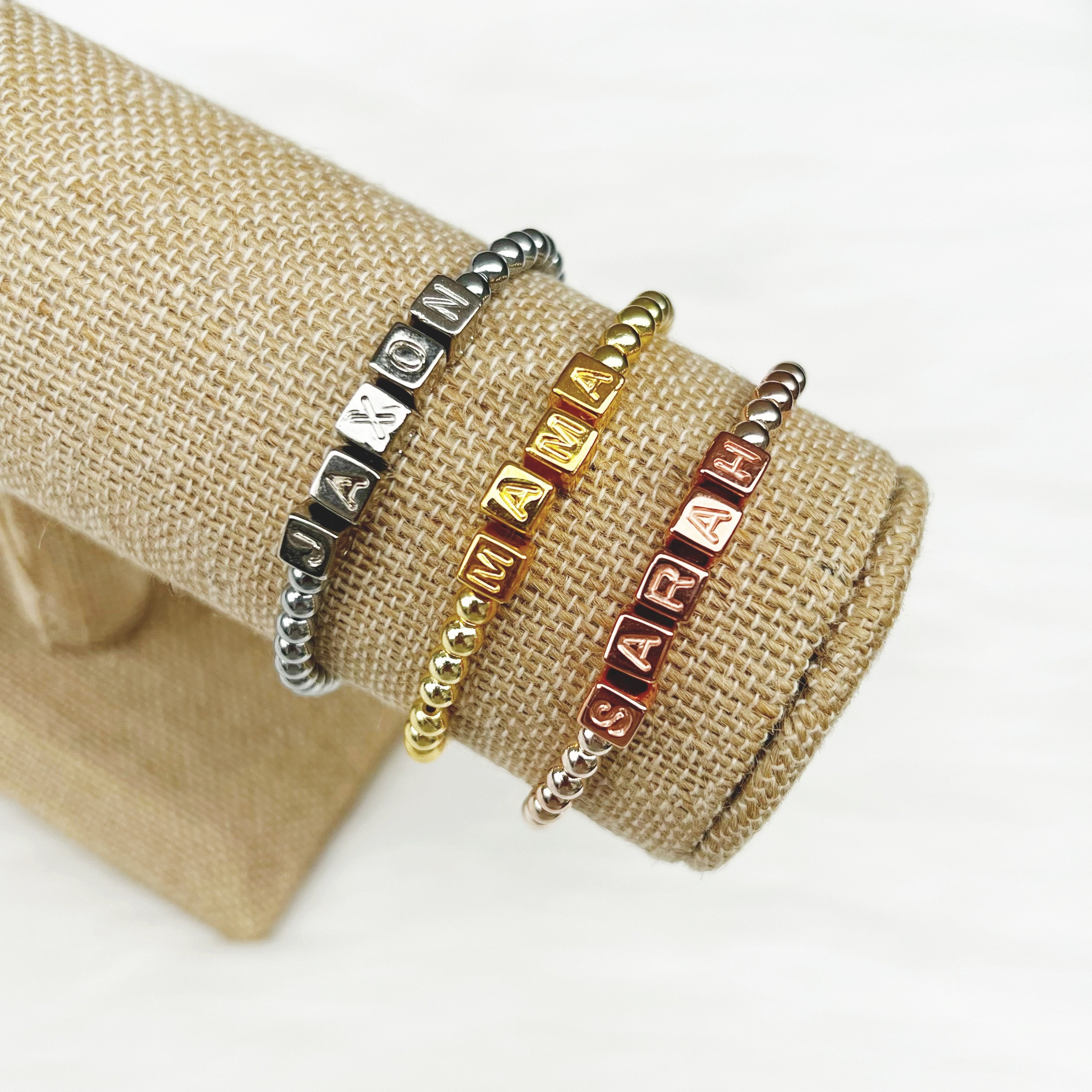 Letter block best sale bracelet
