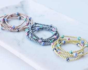 Flower Beaded Bracelets