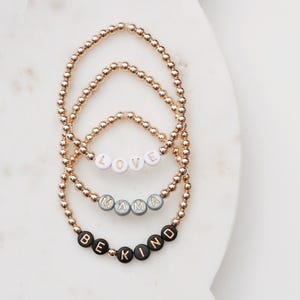 Pulseiras de contas de ouro rosa | Pulseiras com letras de ouro rosa | Pulseiras com nomes de contas | Pulseiras personalizadas | Pulseiras com palavras de ouro rosa