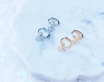 Bow Huggie Hoop Earrings
