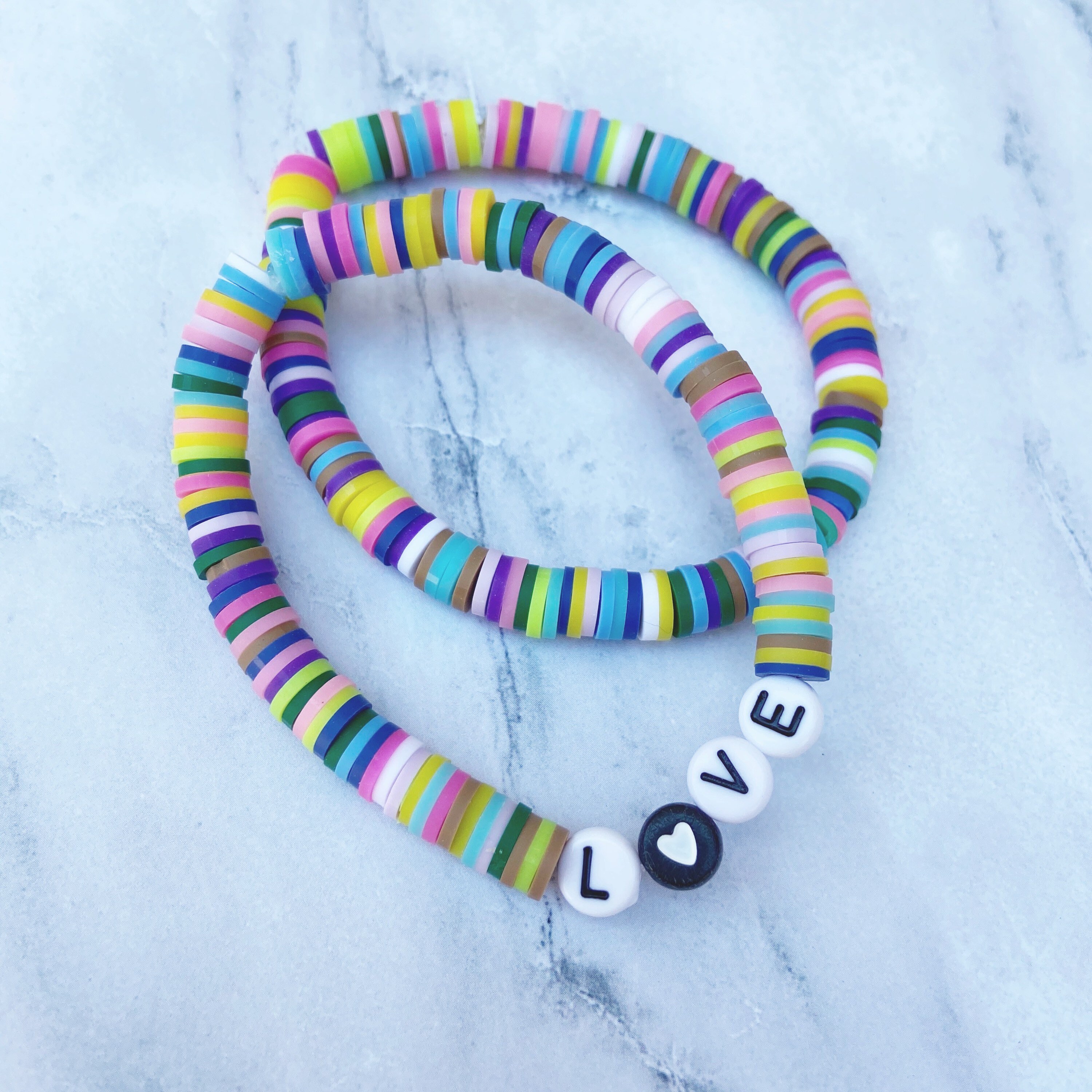 Cool Toned Colored Disc Bracelets