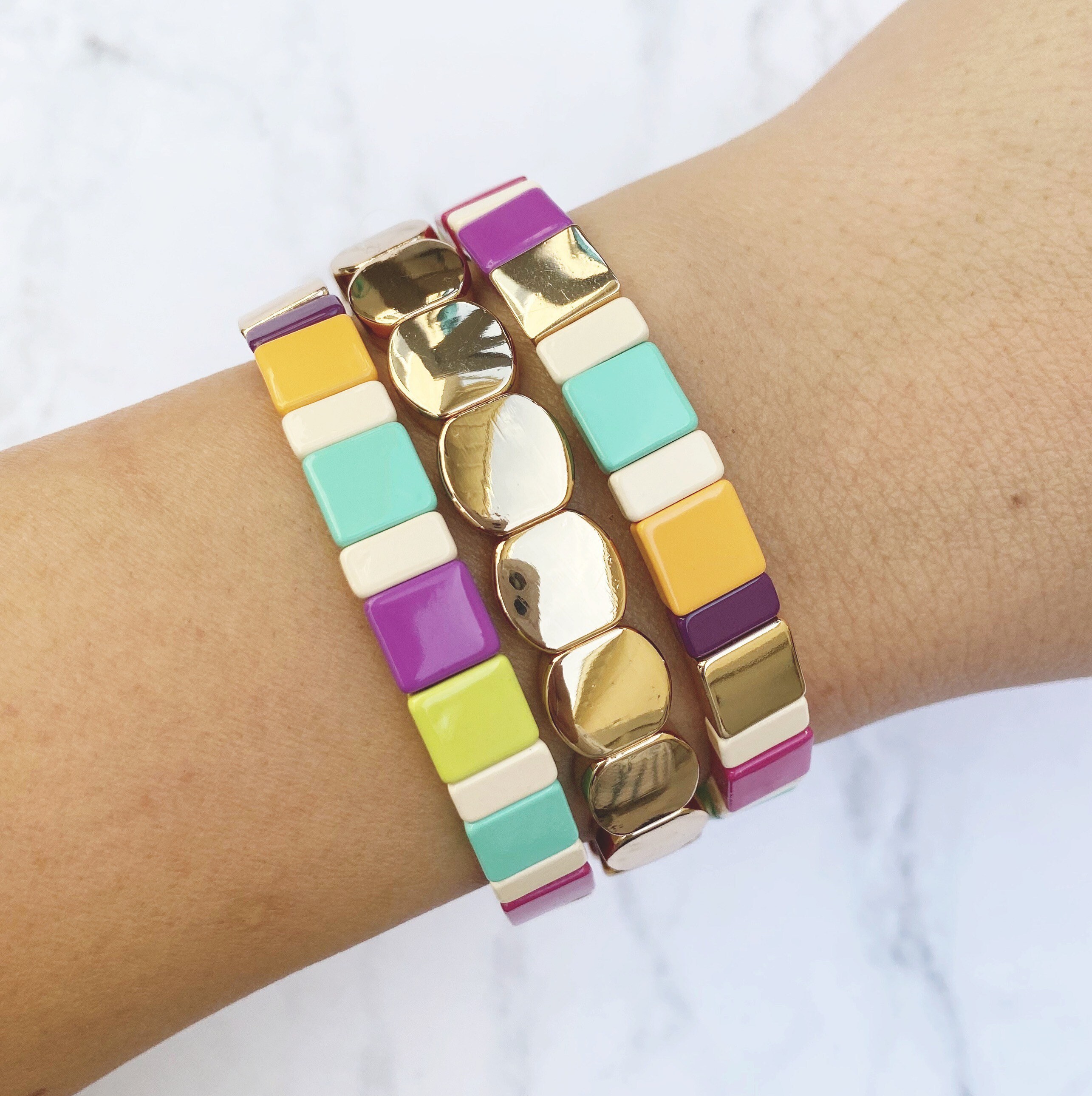 Bright Tile Bracelets