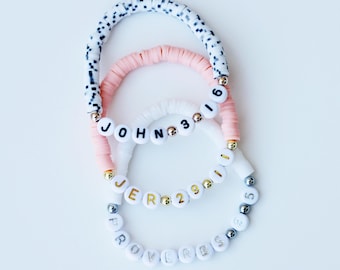 Bible Verse Beaded Disc Bracelets