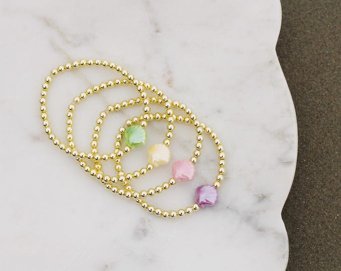 Featured listing image: Ceramic Shell Bead Bracelets