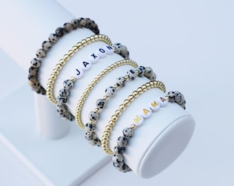 Dalmatian Jasper Bead Bracelets