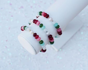 Holiday Rondelle Bead Bracelet