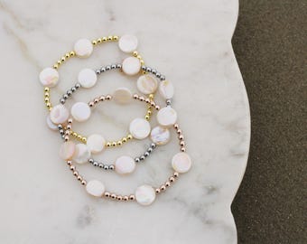 Round Shell Bead Bracelets