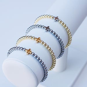Pulseras de positividad / Pulsera de cruz de oro / Pulsera de cuentas cruzadas / Pulseras de fe / Pulsera religiosa / Pulsera cristiana / Pulsera de cuentas cruzadas imagen 18