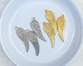 Add on Angel Wing Charms (add on to a bracelet in your order only) || gold or silver