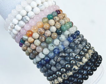 Natural stone stretch bracelet
