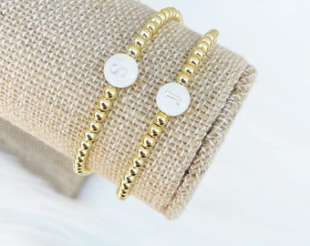 Pearl Shell Initial Bracelets