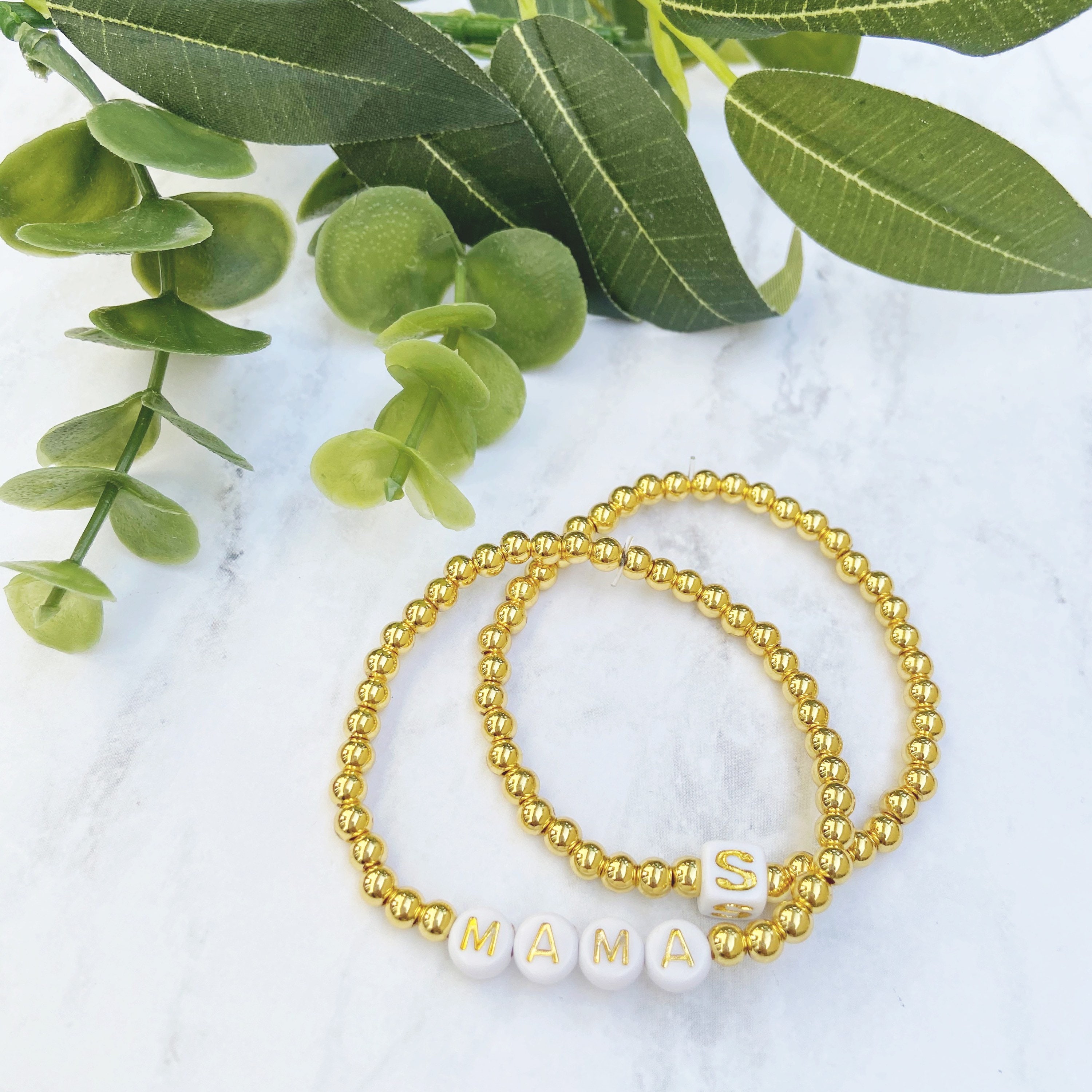 Gold Letter Custom Word Bracelet