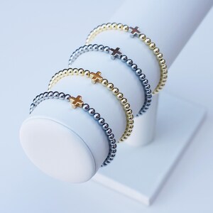Pulseras de positividad / Pulsera de cruz de oro / Pulsera de cuentas cruzadas / Pulseras de fe / Pulsera religiosa / Pulsera cristiana / Pulsera de cuentas cruzadas imagen 14