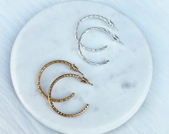 Textured Hoop Earrings