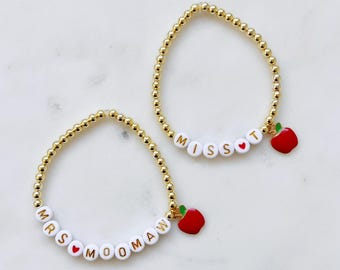 Custom Teacher Bracelets + Card