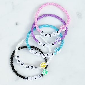 Custom Pet Name Bracelet | pet name bracelet, custom name bracelet, pet jewelry, memorial, pet lover, dog mom, personalized dog bracelet