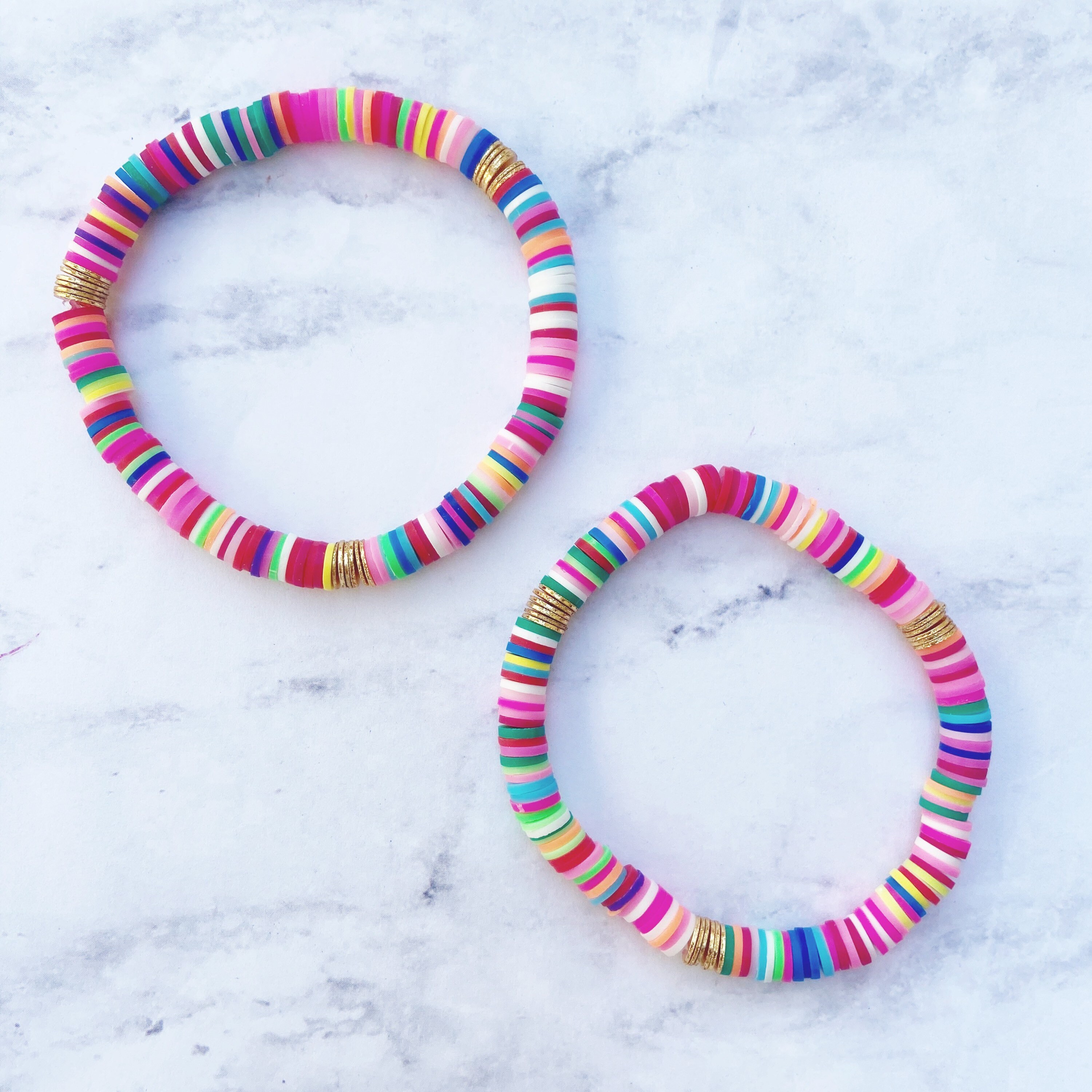 XL Golden Colorful Disc Bracelets