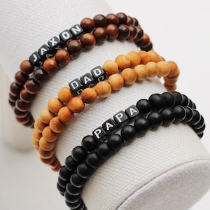 Pulsera con nombre de hombre personalizada / Regalo para el padre con nombres de niños / Pulsera personalizada para hombre / Idea de regalo para el día del padre / Regalo de pulsera para papá