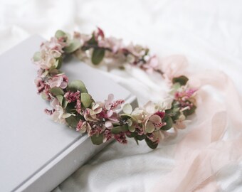 Flower Crown, Flower Halo, Wedding Headpiece, Natural Floral Crown, Dried flower crown