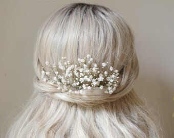 Baby's Breath Hair Pins, Bridal Hair Pins, Bridesmaid Hair Accessories, Flower Hair Clip, Flower Hair Pins