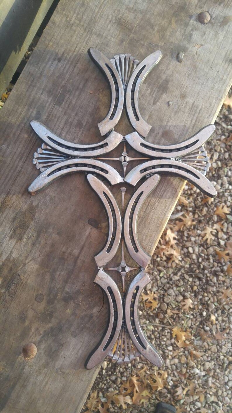 Horseshoe and Nail Cross Etsy
