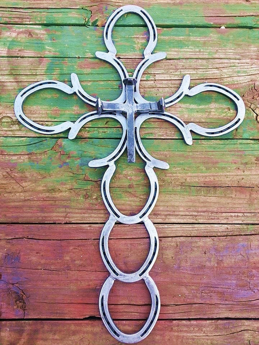 アクセサリー subculture HORSE SHOE GOOD LUCK CROSS Silver Good Luck Cross Horseshoe - Etsy