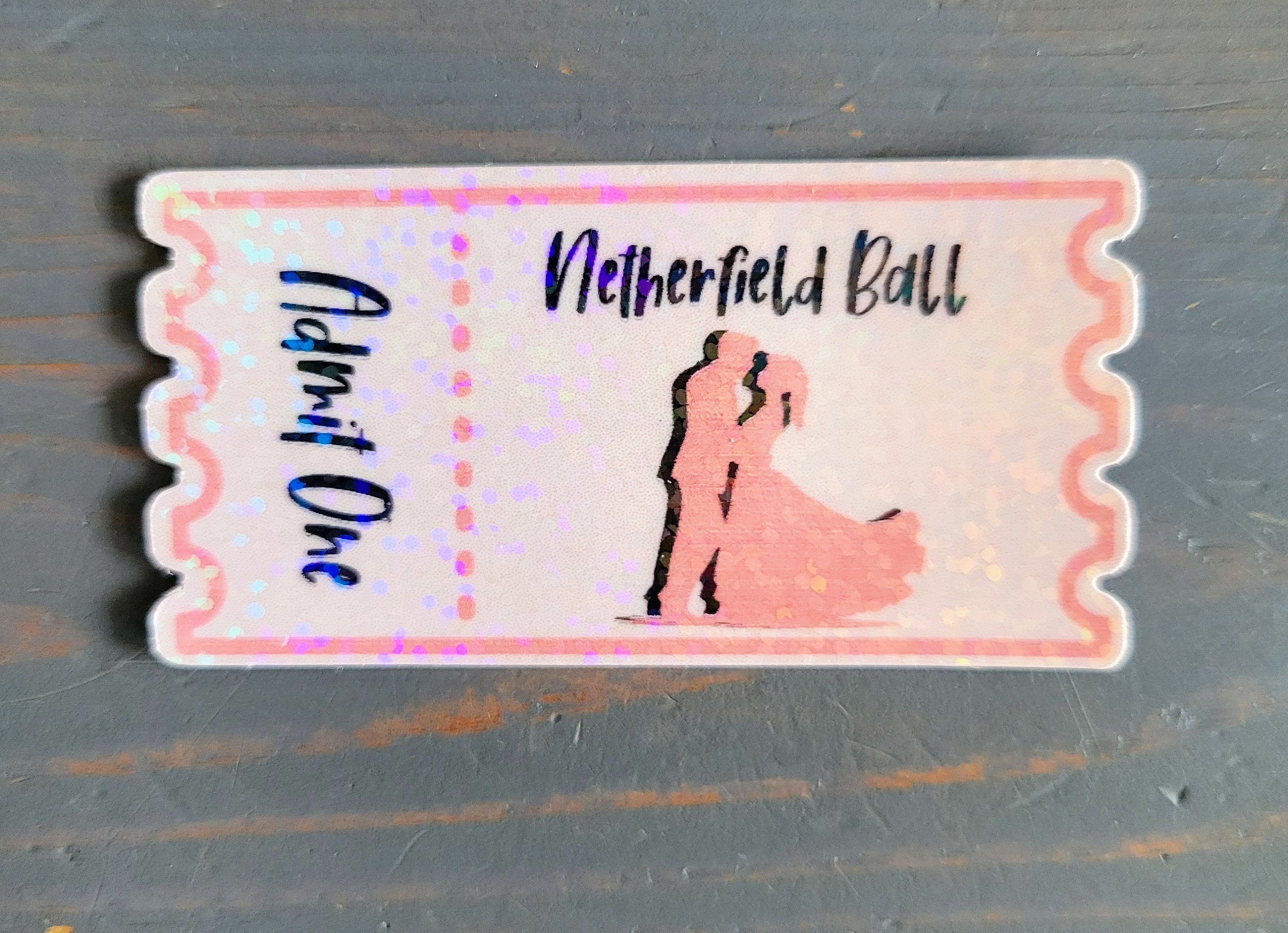 Pride \u0026 Prejudice Laptop Decal--Netherfield Ball Ticket, image size:3000x2173