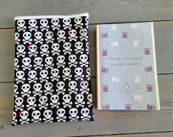Skulls Padded Book Sleeve | Cotton Book Cover (7.5 x 10 inches)