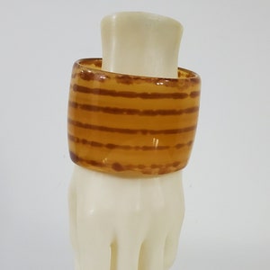 1980s Super-Large Lucite Bangle - Caramel Swirl - HUGE - Chunky Lucite