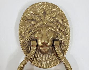 Solid Brass Lion Head Door Knocker - Made in India