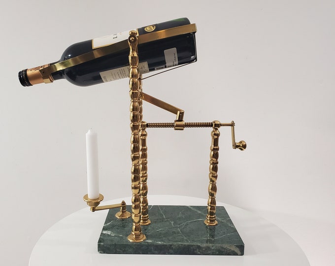 Vintage Mechanical Brass Wine Decanting Cradle With Marble Etsy