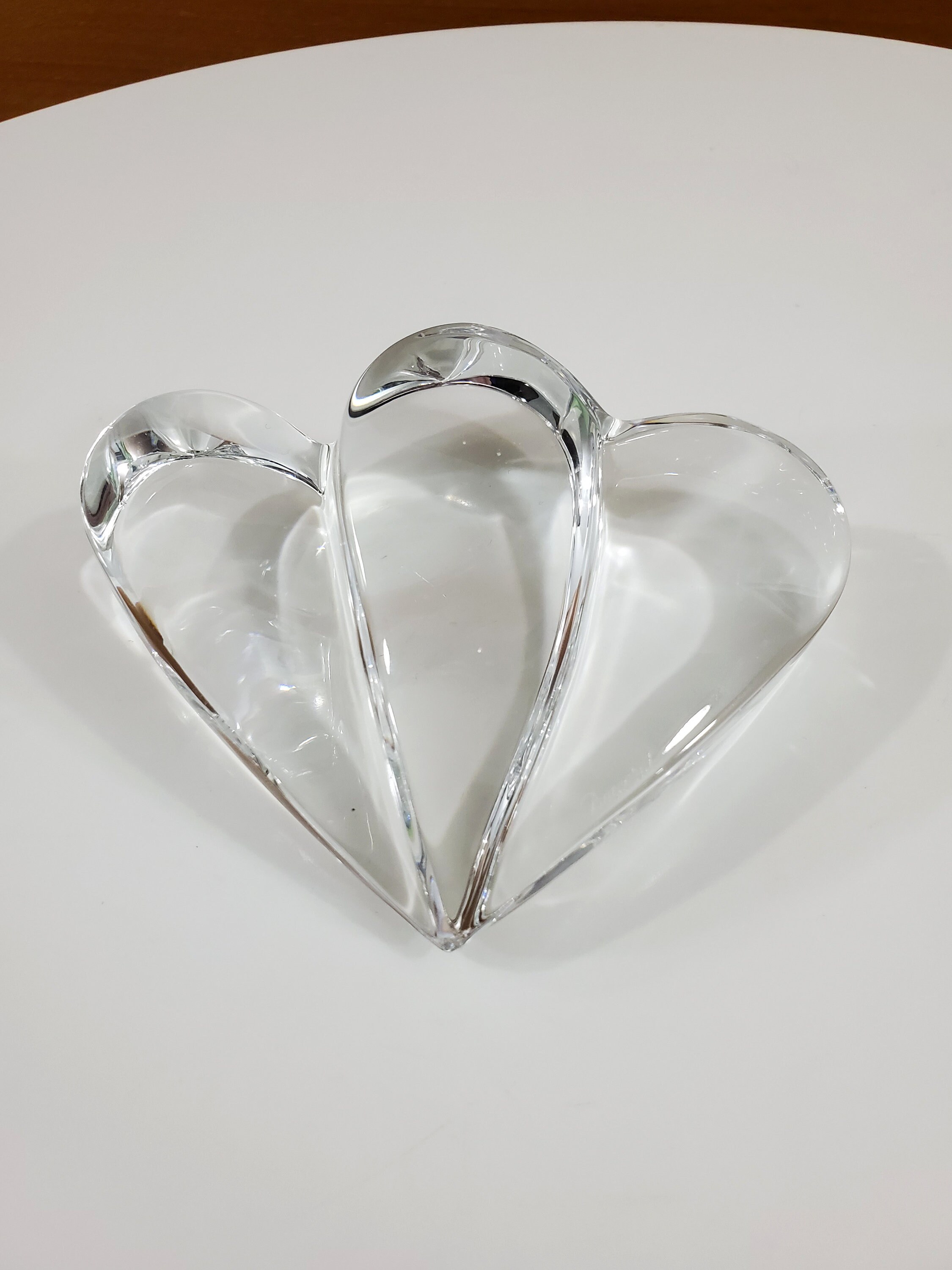 CHIPPED Double Heart Baccarat Paperweight Signed Baccarat Etsy