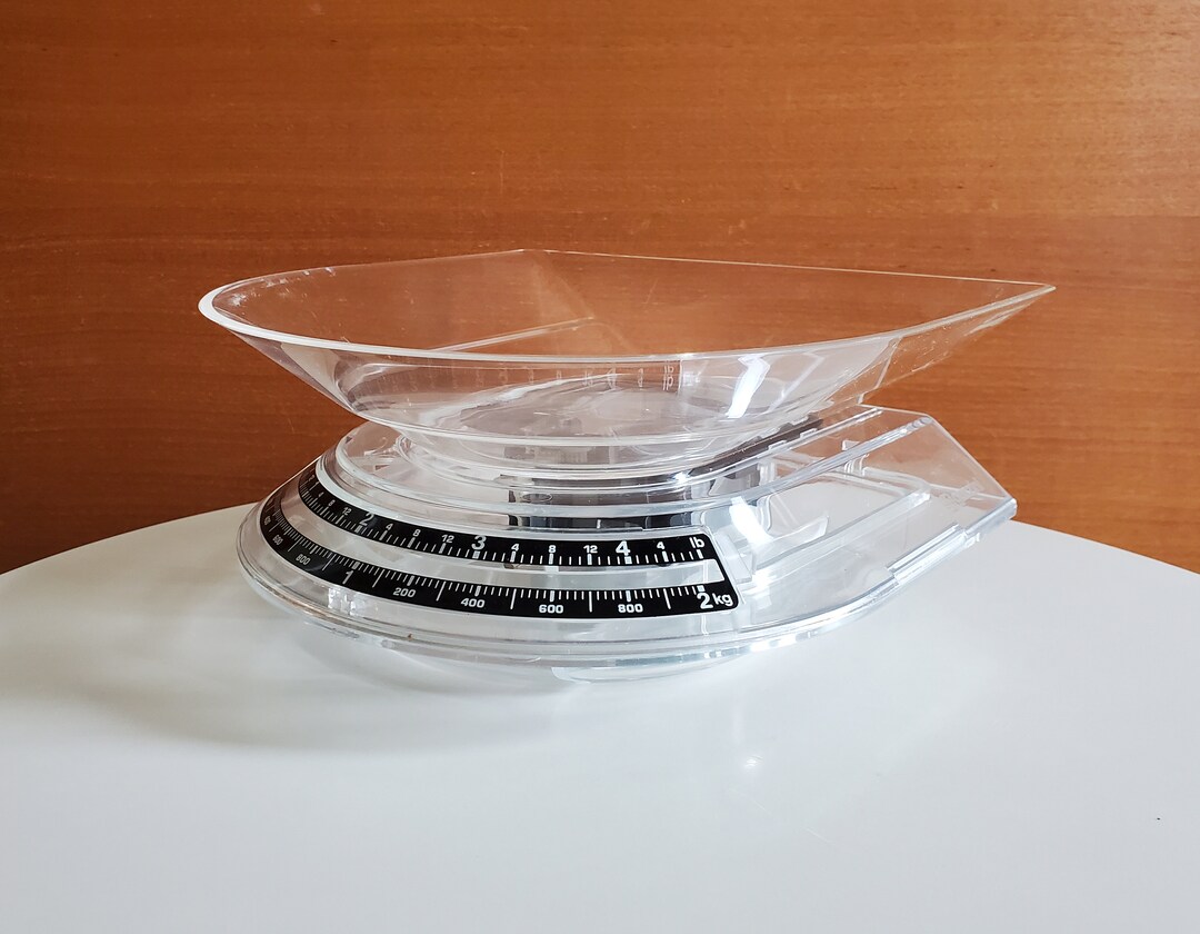 Vintage Guzzini Kitchen Scale - Lady B in Clear on Clear Plastic