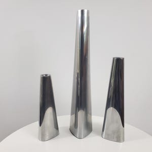 Set of 3 Vintage Aluminum Candles Holders - Renos - Ehlén Johansson, Erika Pekari for Ikea
