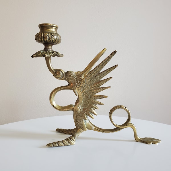 Brass Dragon Candle Holder Etsy