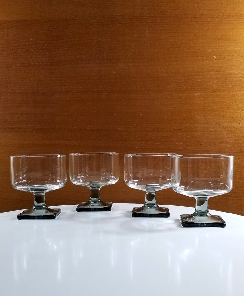 Clear Base 7.5/" Tall Holds 8 oz Decorative Stem Amber Martini Glass