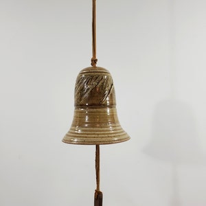 Ceramic Bell with Leather Strap - Kim Bruce - Canadian Pottery